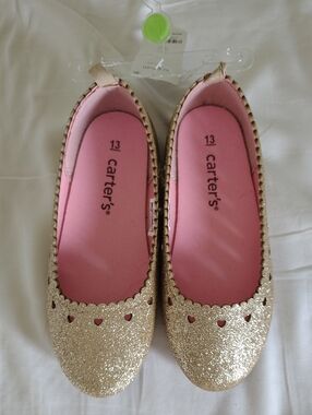 NWT Carter's Gold Glitter Girls' Ballet Flats